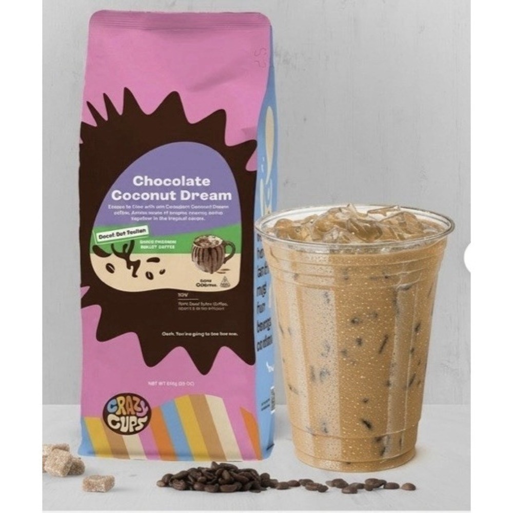 Crazy Cups Decaf Chocolate Coconut Dream Ground Coffee 10 Oz. NIP Sealed BB 5/27